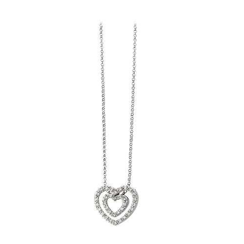 Katarina 14K White Gold 1/4 ct. Diamond Heart Necklace