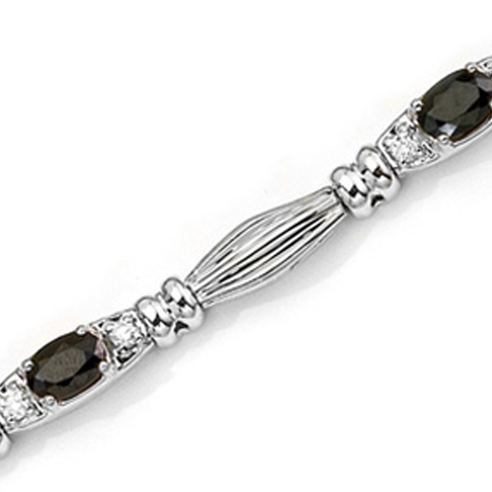 Katarina 14K White Gold 1/3 ct. Diamond and 2 3/4 ct. Sapphire Bracelet