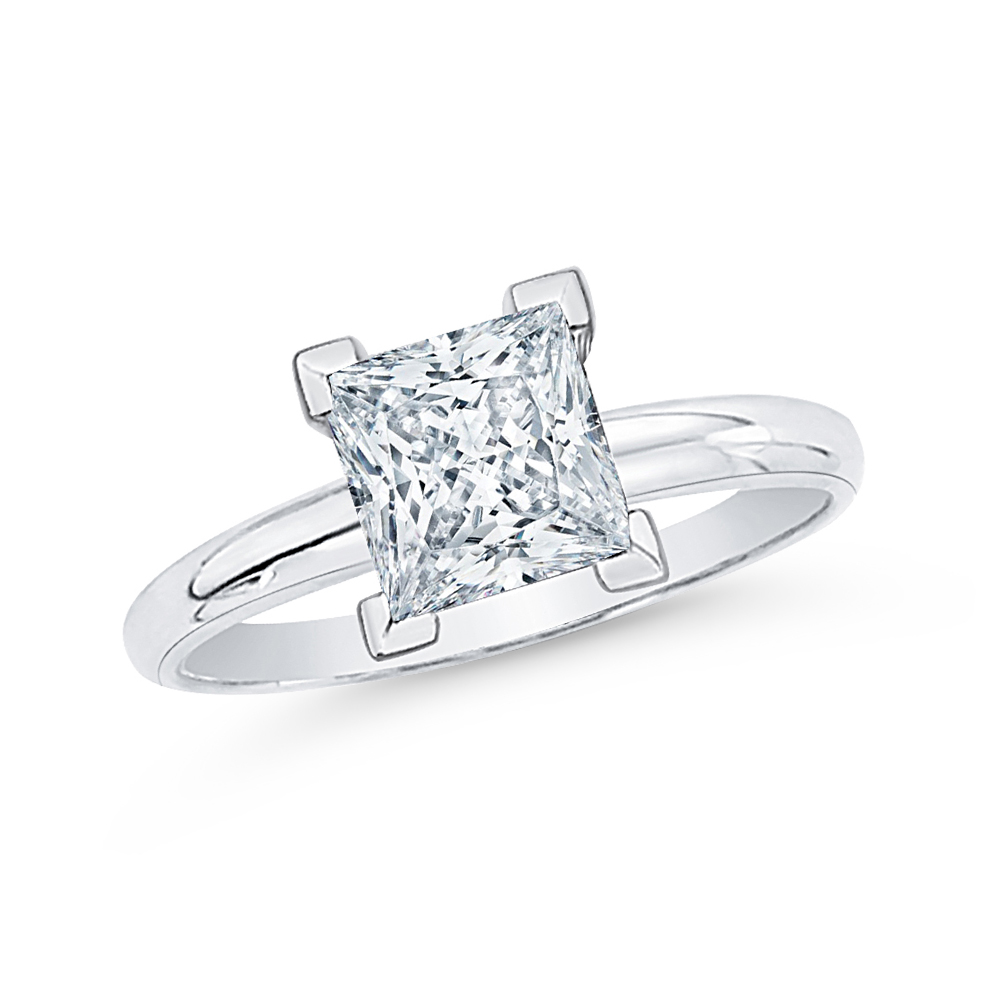 Katarina 0.46 ct. J - SI1 Princess Cut Diamond Solitaire Engagement Ring (White Gold) (Size-7)