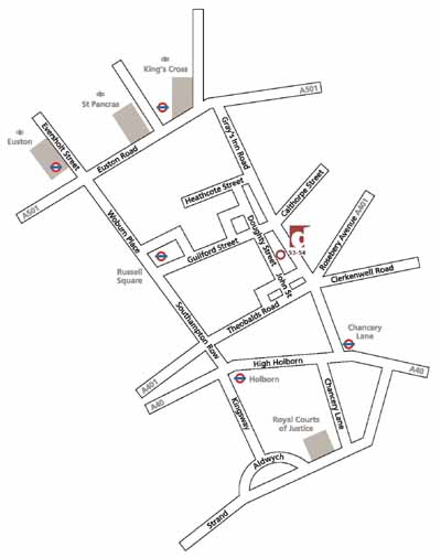 Doughty Street Chambers location map - click for a larger image - new window