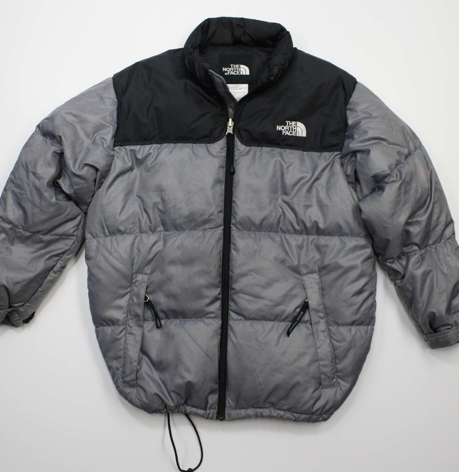 the north face grey black puffer goose down feather coat jacket