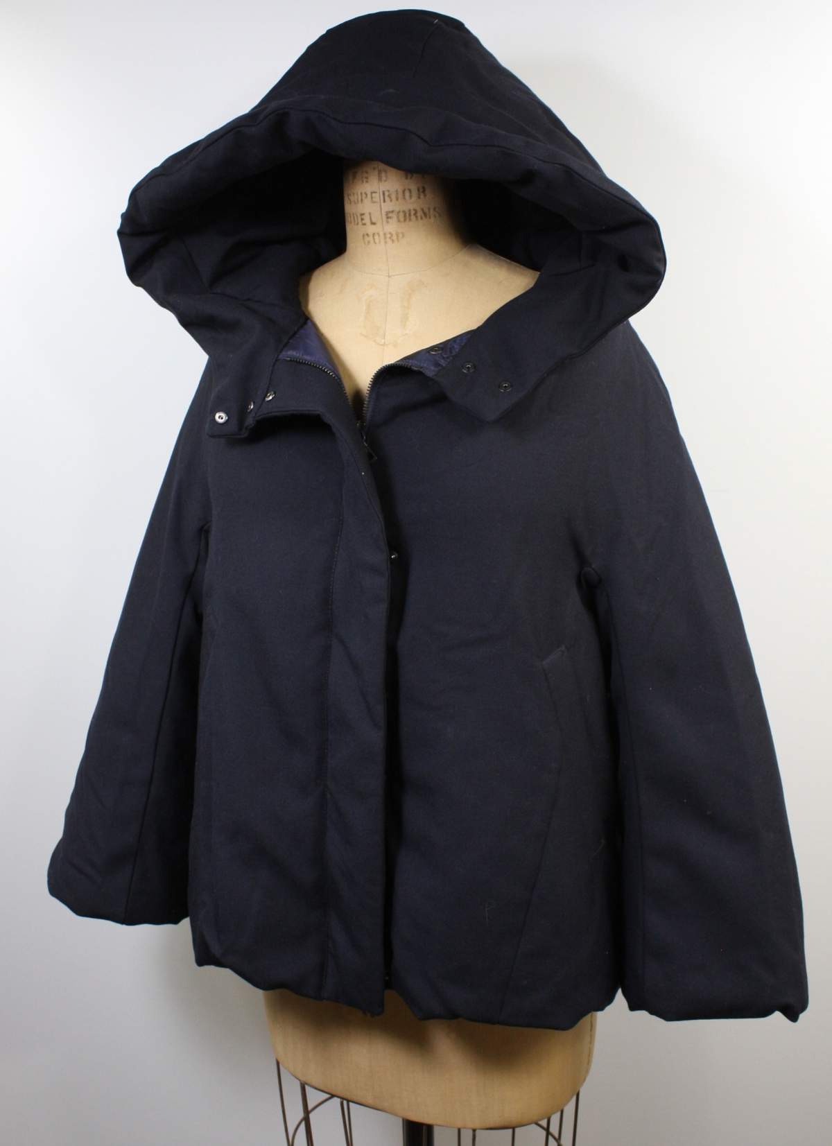 Womens +J Jill Sander for Uniqlo navy down feather parka coat jacket sz ...